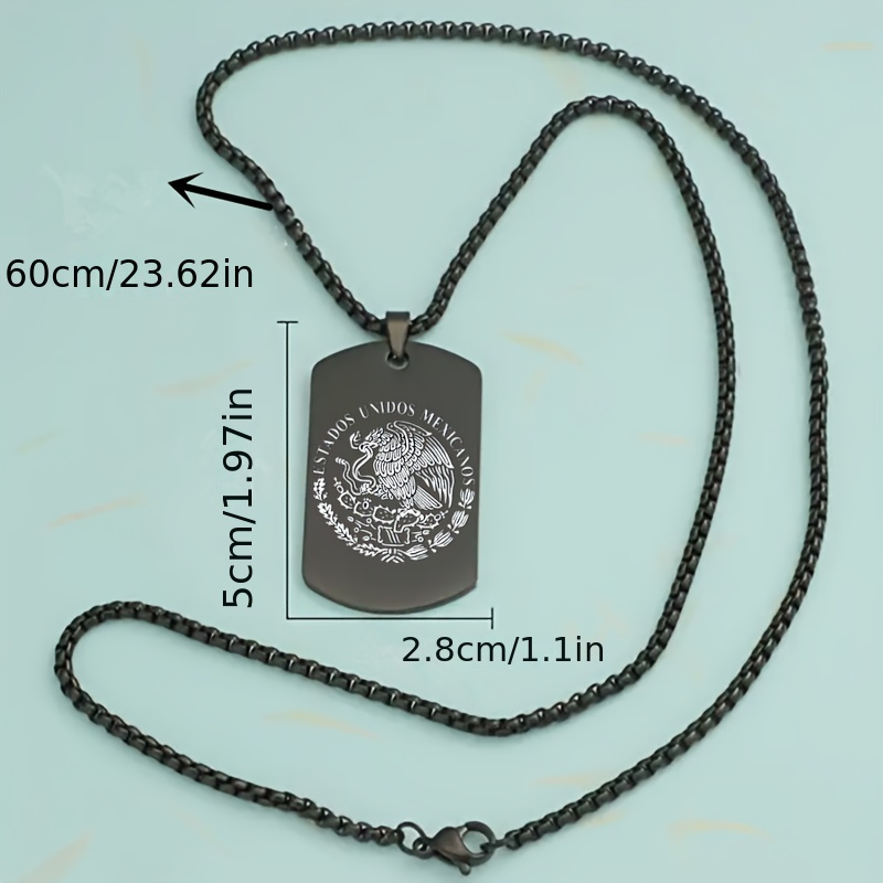 Personalized Mexican Eagle Flag Necklace